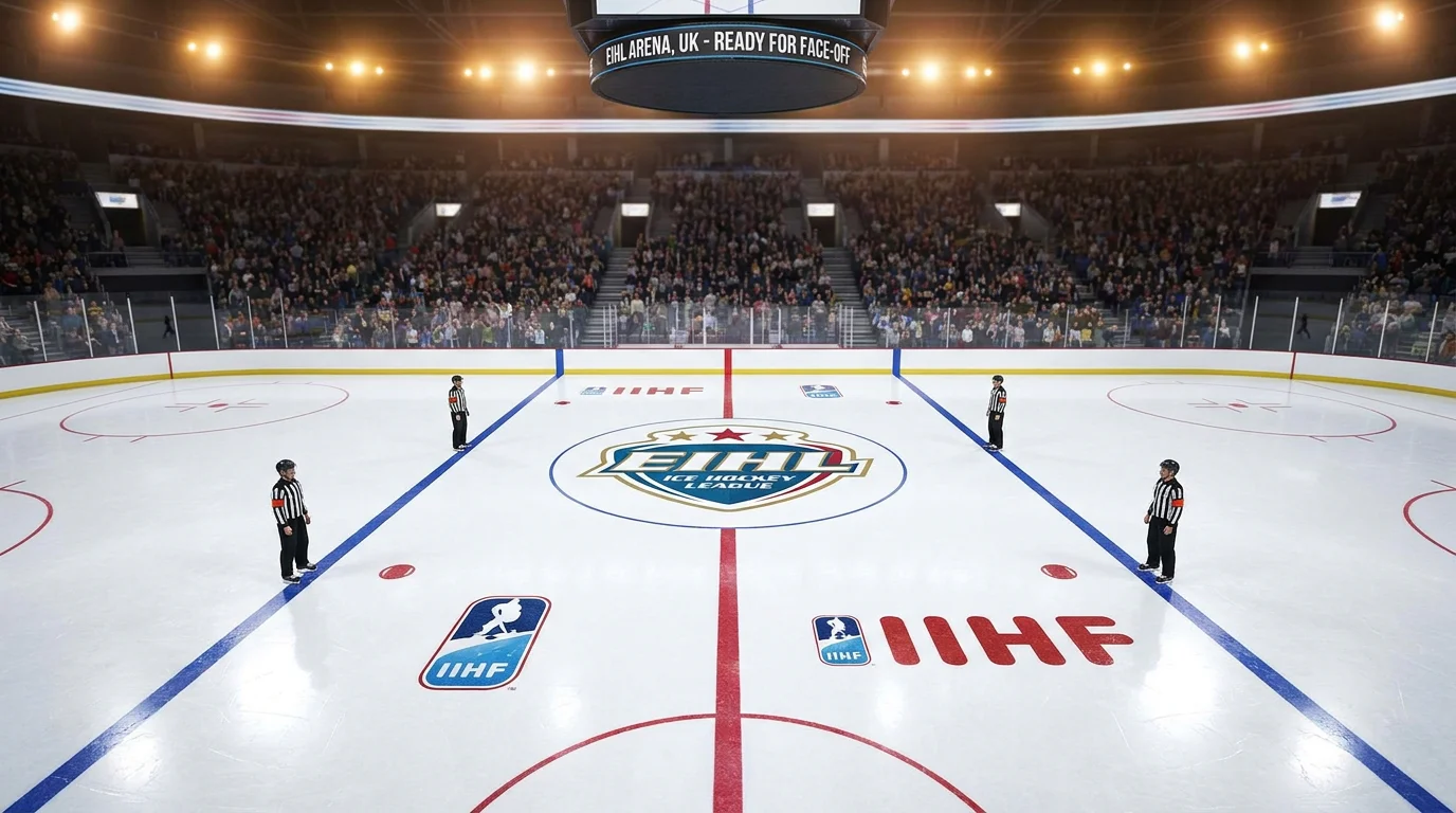 Elite Ice Hockey League rink ready for a face-off under British arena lights