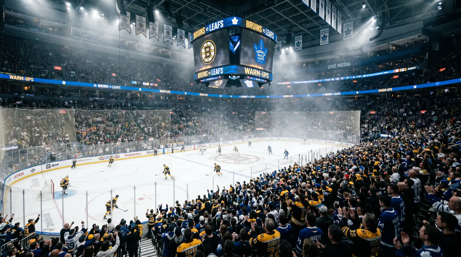 Busy NHL slate night with multiple games in progress across arenas