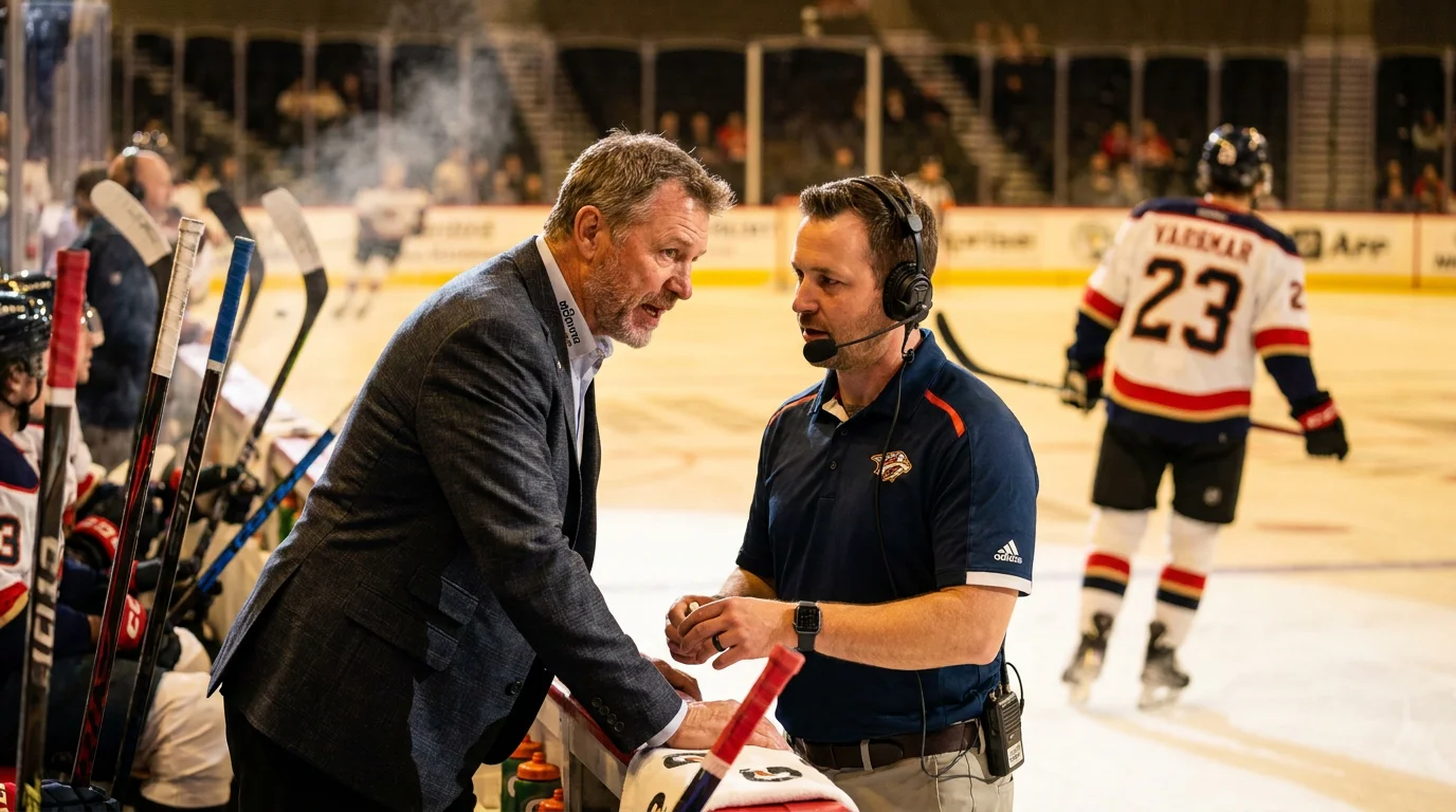 Late scratch announcement at an NHL rink affecting goal expectations