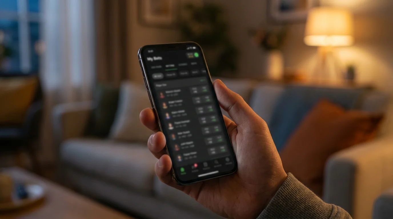 Mobile betting app screen showing hockey prop markets