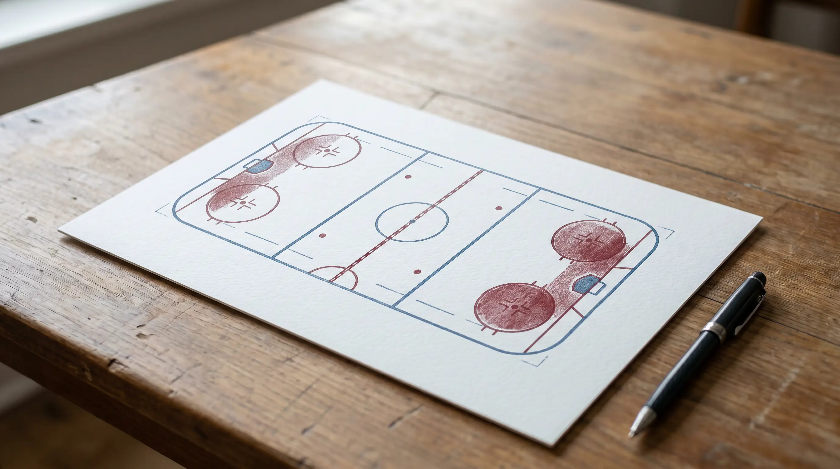 Hockey rink diagram showing high-danger shot zones around the net