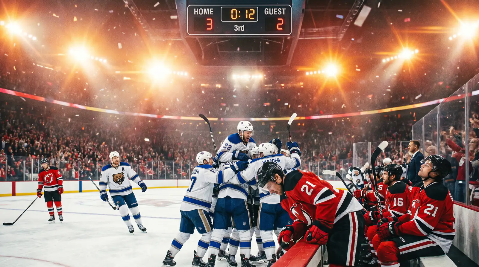 Two NHL teams during a tight one-goal game showing why moneyline can beat the puck line