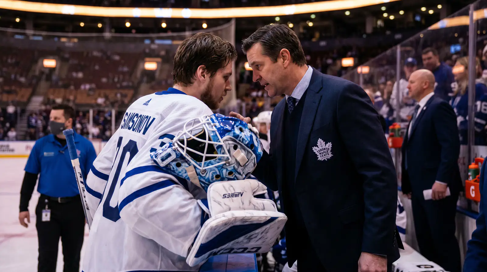 Coach naming the starting NHL goaltender before face-off