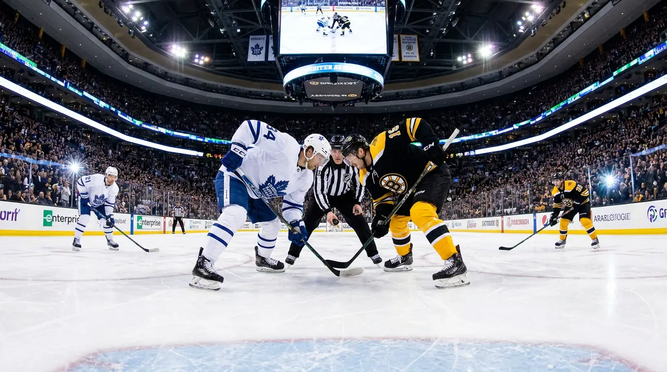 NHL opening face-off at the start of the first period