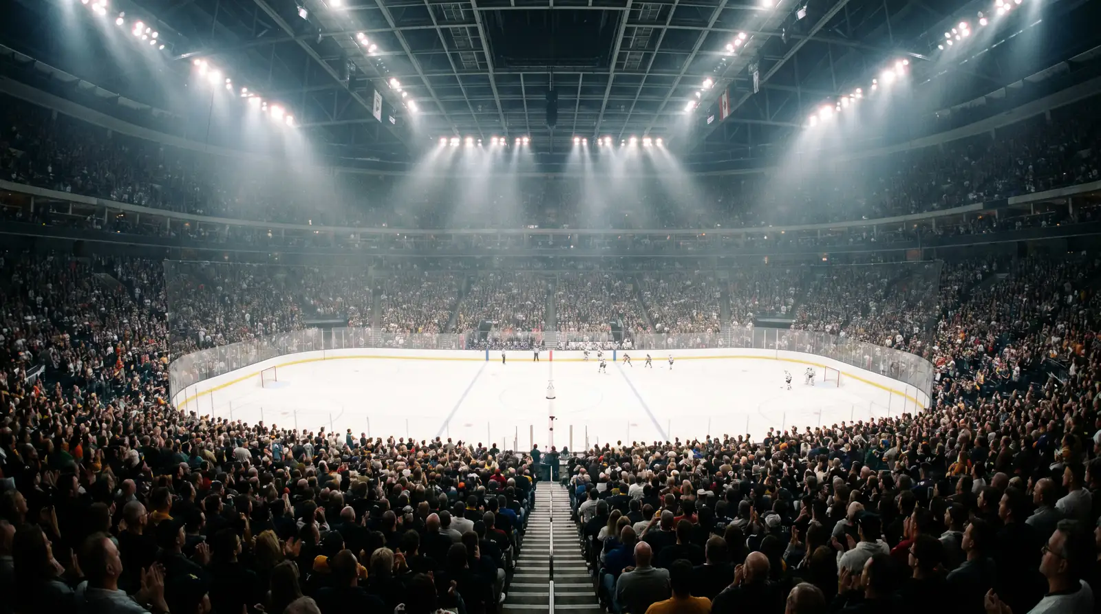 Packed NHL arena during a Stanley Cup Final game