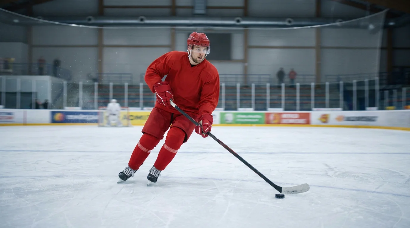 Elite NHL forward skating in his national-team jersey