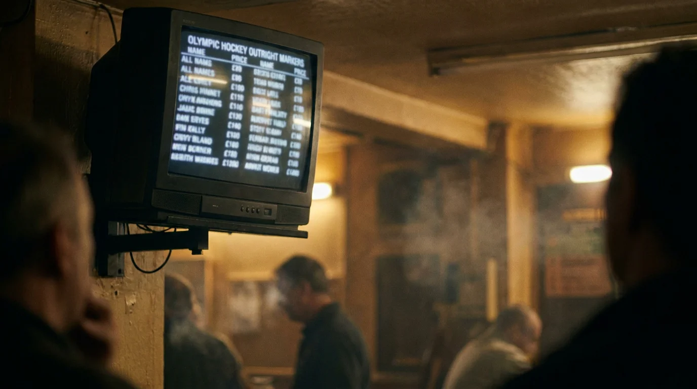 Sportsbook screen showing Olympic ice hockey outright winner odds