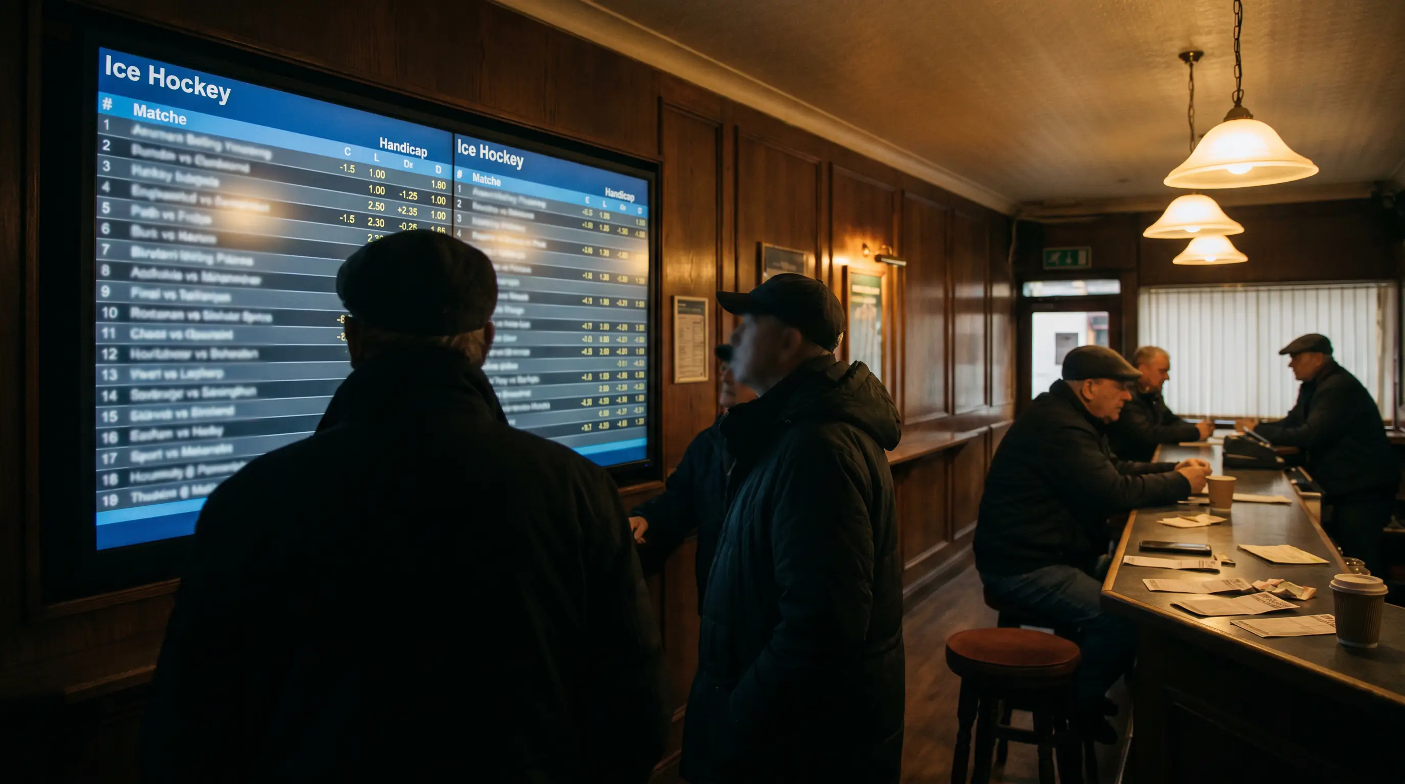 UK sportsbook screen displaying NHL puck line handicap odds