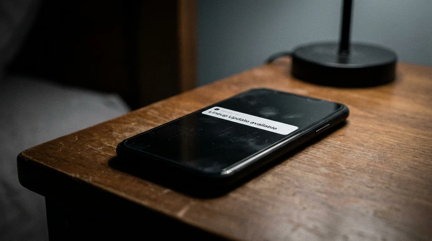 Smartphone lock screen displaying a generic sports notification banner